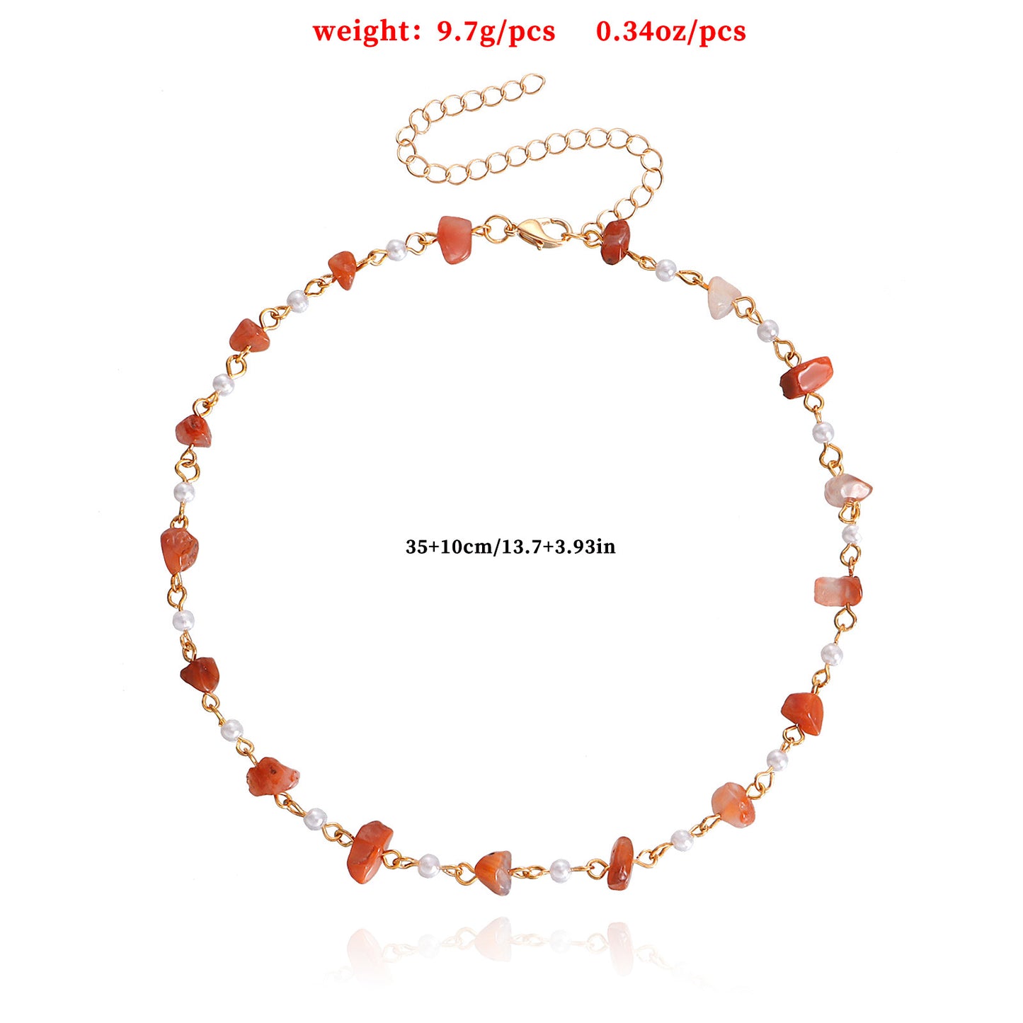 Minimalist Geometric Turquoise Pendant Necklace for Women Alloy Plated Clavicle Chain