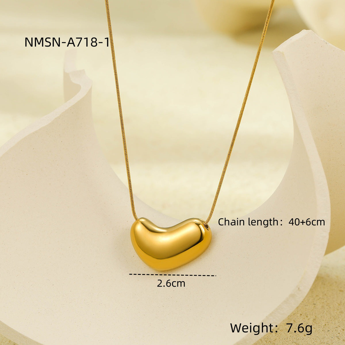 Minimalist Geometric Titanium Steel Snake Chain Necklace with Polished Stainless Steel Pendant for Women