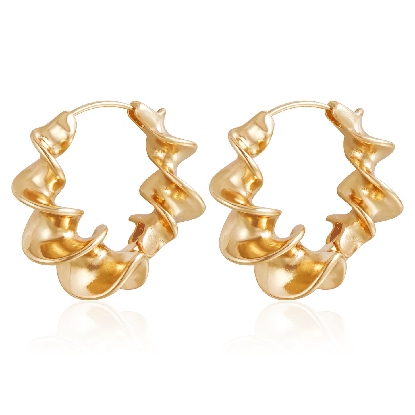 Minimalist Geometric Alloy Stud Earrings with Plated Finish for Women — Round Hexagonal Square Beveled Edges Design