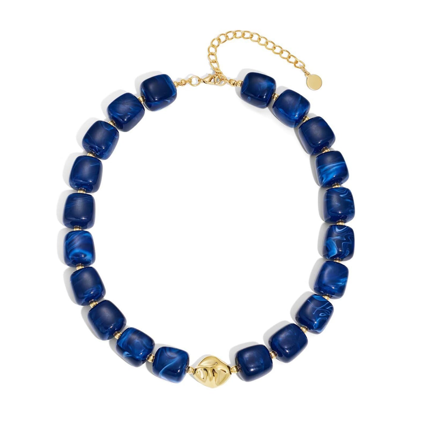 Luxury Geometric Resin Pendant Acrylic Ball Chain Necklace for Women