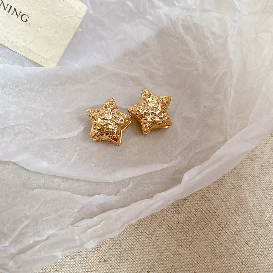 Orecchini a perno geometrici minimalisti in metallo con finitura placcata da donna, gioielli per l'orecchio lussuosi, alla moda e versatili per tutti i giorni