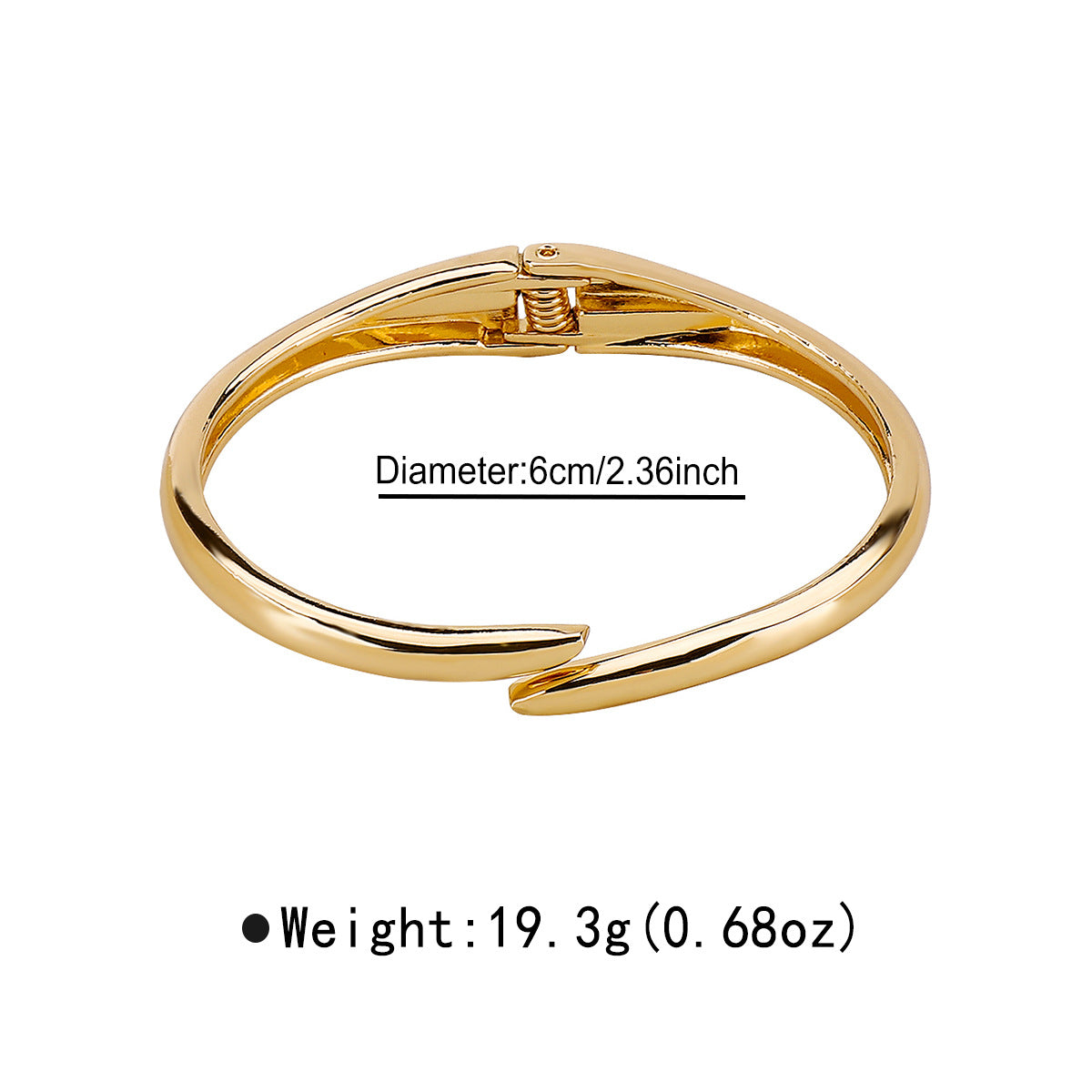 Pulsera de aleación geométrica punk con resorte y acabado chapado para combinar y uso diario