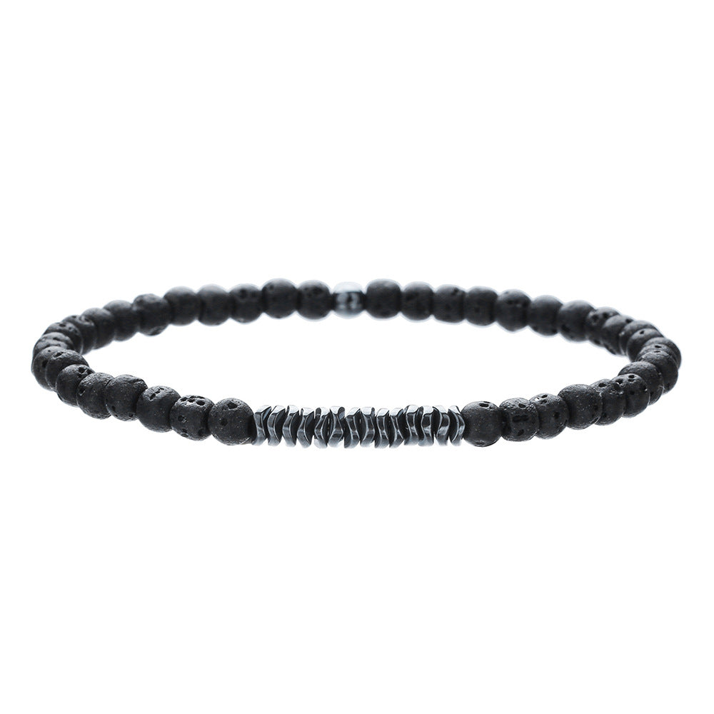 Minimalist Geometric Wood Turquoise Coconut Shell Beaded Bracelet Handmade Unisex Jewelry