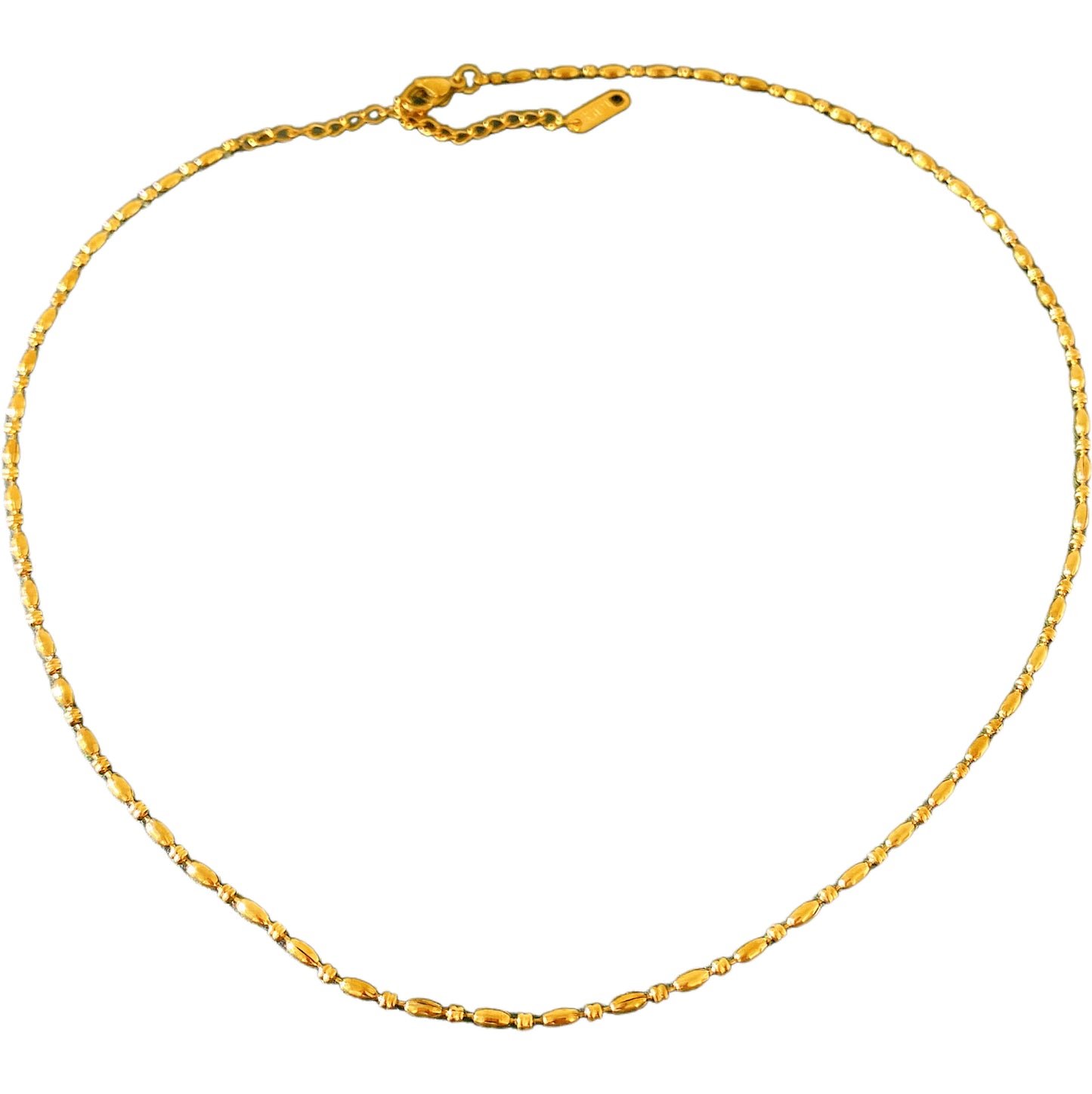 Sweet Gold Plated Titanium Steel Beaded Necklace for Women and Men