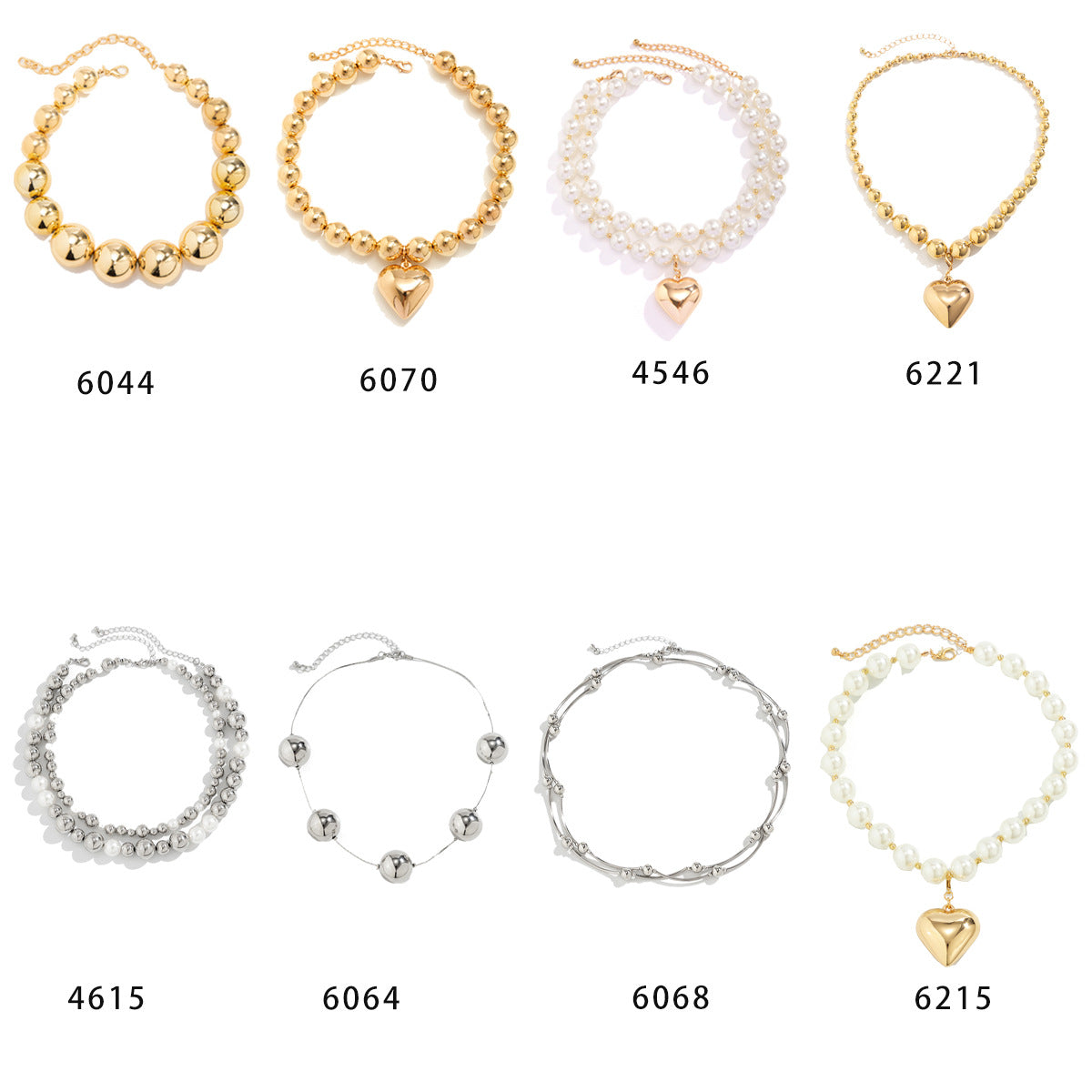 Punk Geometric Round Beaded Choker Necklace for Women