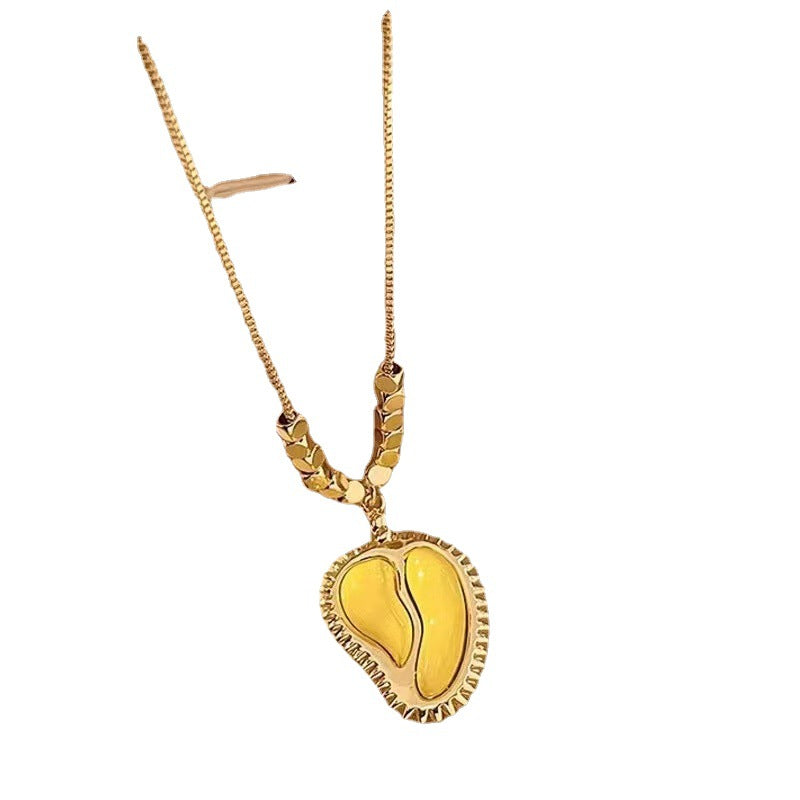 Collar Minimalista de Durian Geométrico para Mujer, Cadena de Eslabones Chapada en Acero de Titanio con Cadena de Caja