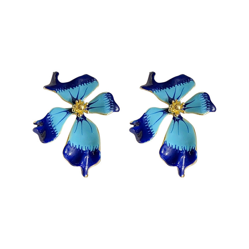 Vintage Floral Earrings with Gold-Plated Alloy Base and Stainless Steel Posts for Women