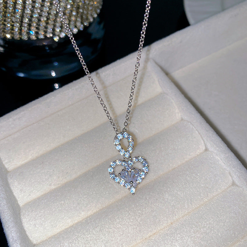 Sweet Butterfly Micro-Set Cubic Zirconia Brass Pendant Gold Plated Titanium Steel Necklace Cable Chain