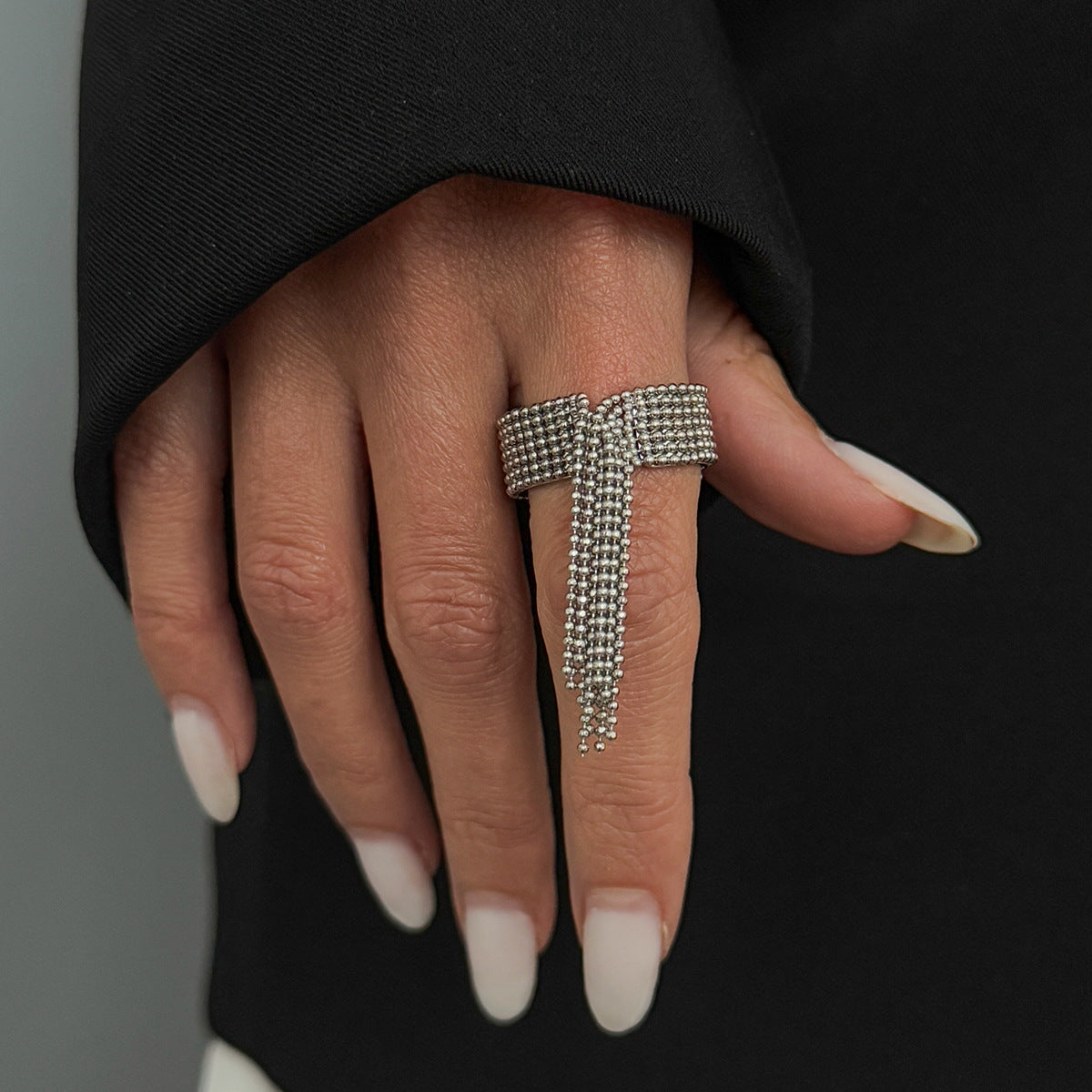 Hip-hop Streetwear Geometric Round Ball Chain Plated Iron Brass Ring for Women