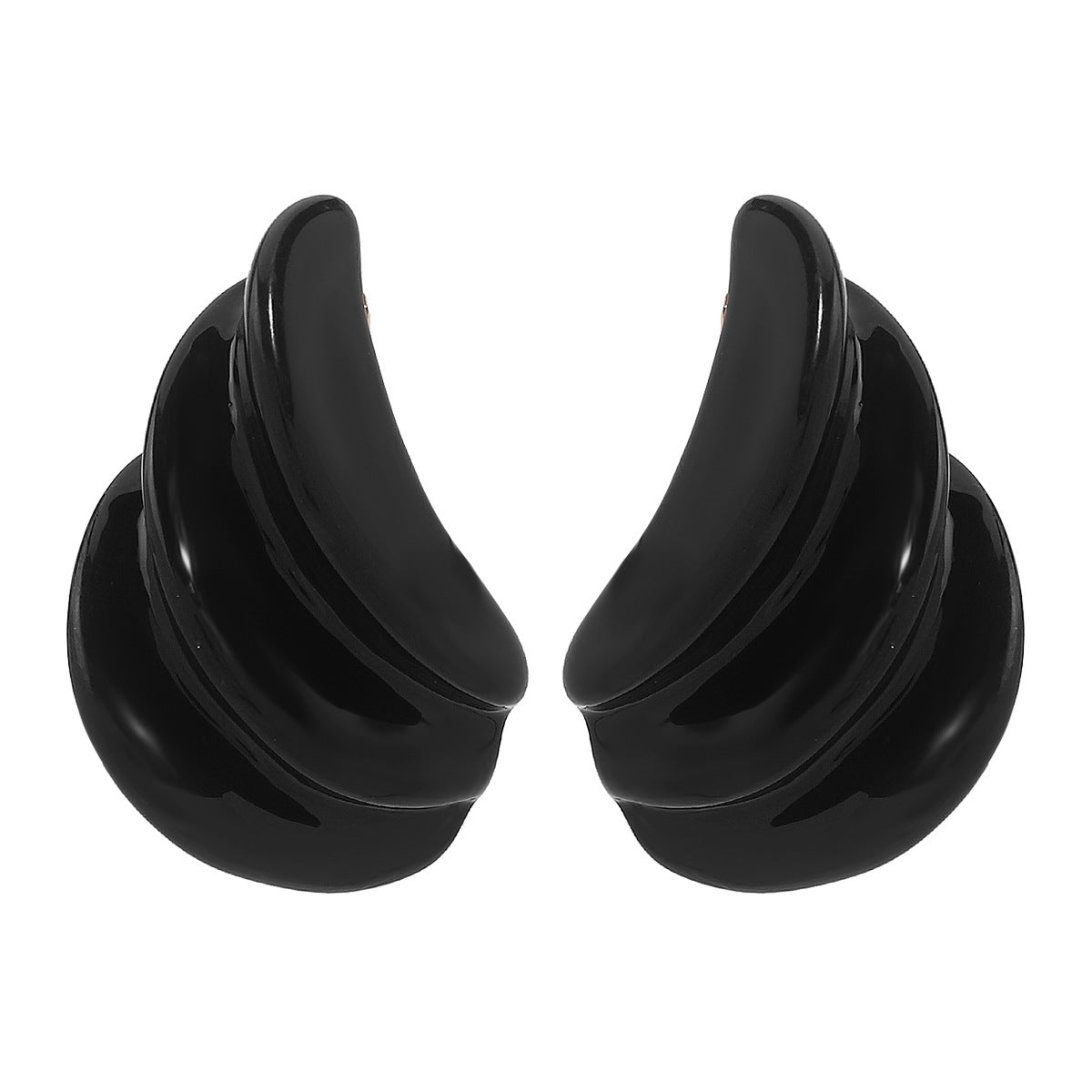 Pendientes minimalistas de aleación y resina con formas geométricas irregulares y acabado chapado para mujer, joyería de verano inspirada en la playa y las conchas marinas