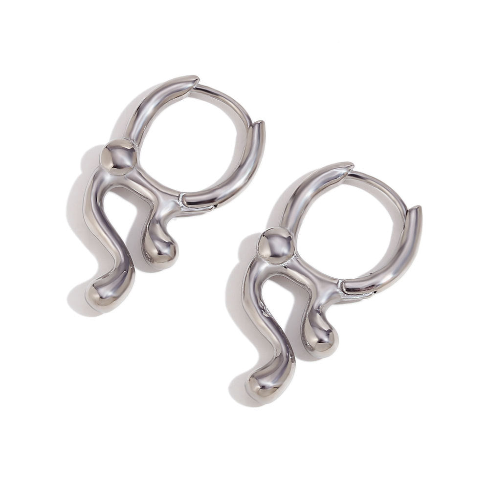 Pendientes de acero inoxidable con forma de triángulo geométrico minimalista y chapado en oro de 18 quilates para mujer