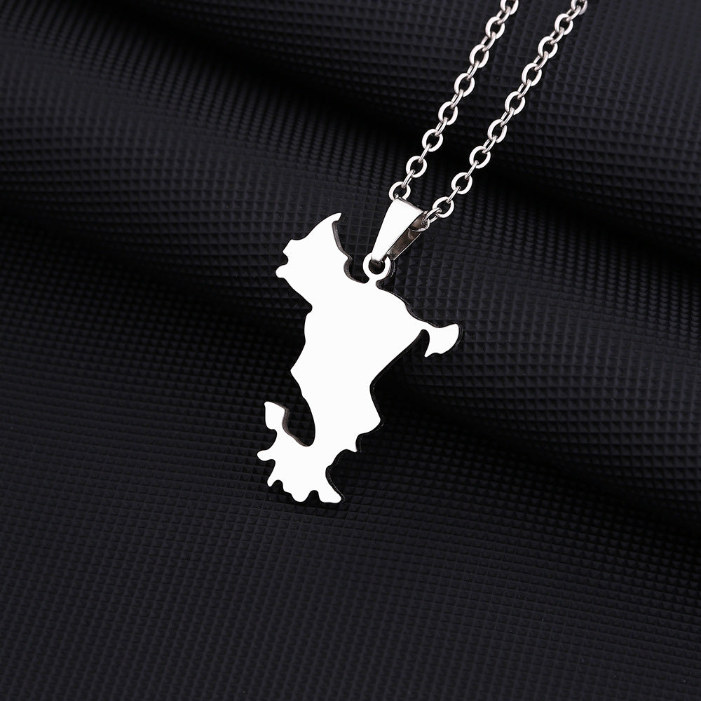 Collar Minimalista Geométrico para Mujer de Acero Inoxidable con Colgante de Acero Titanio y Acabado Galvanizado