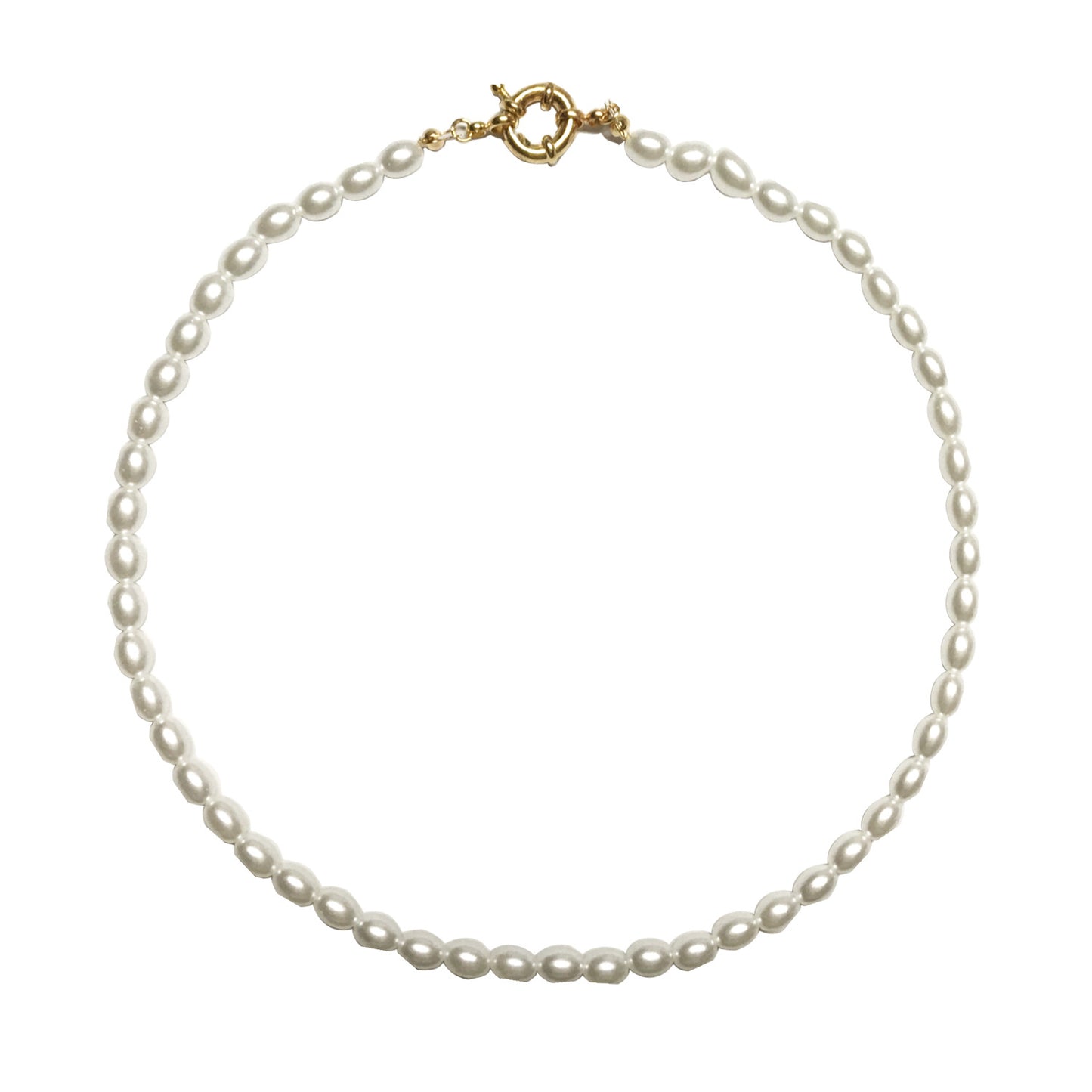 Pink Pearl Geometric Necklace for Women - Minimalist European Style Fashion Jewelry, Fishline Chain, Short Length, Elegant Pendant