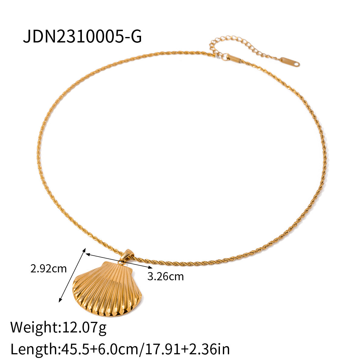 Ins Style Seashell and Starfish Pendant Necklace in Stainless Steel with Plated Finish for Women