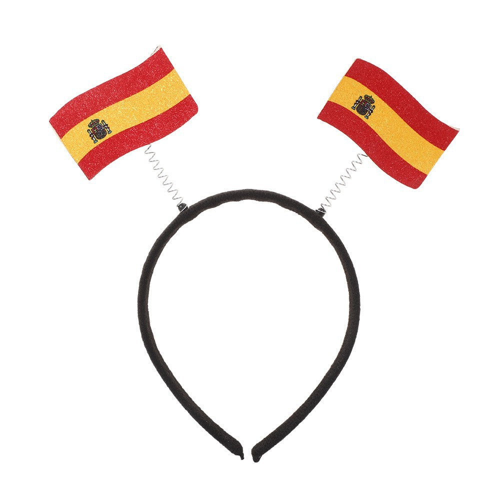 Fascia per capelli con bandiera nazionale in plastica dal design moderno e minimalista, per tifosi, feste e decorazioni, unisex