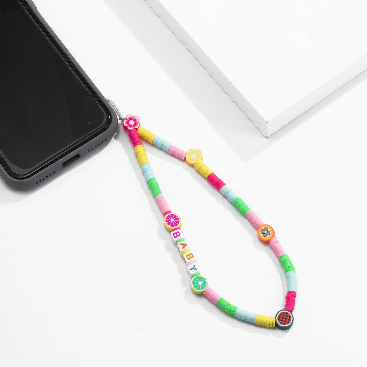 Minimalist Geometric Resin Pendant Phone Chain