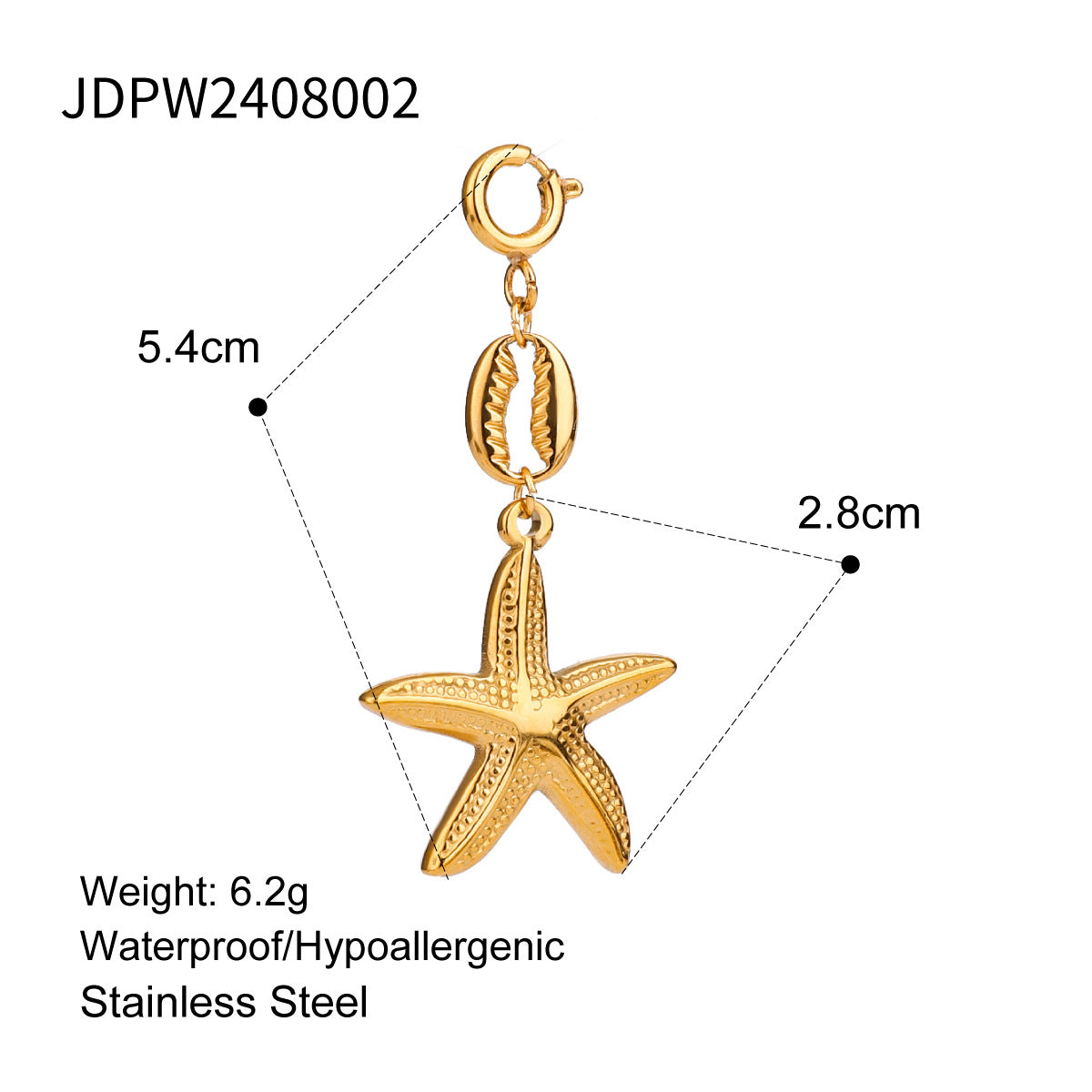 Connettore a Barra Charm Geometrico Placcato in Acciaio Inox