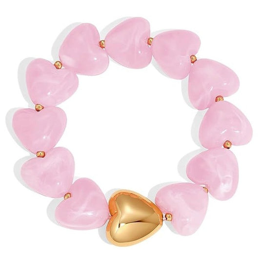 Bohemian Heart Acrylic Resin Bracelet for Women