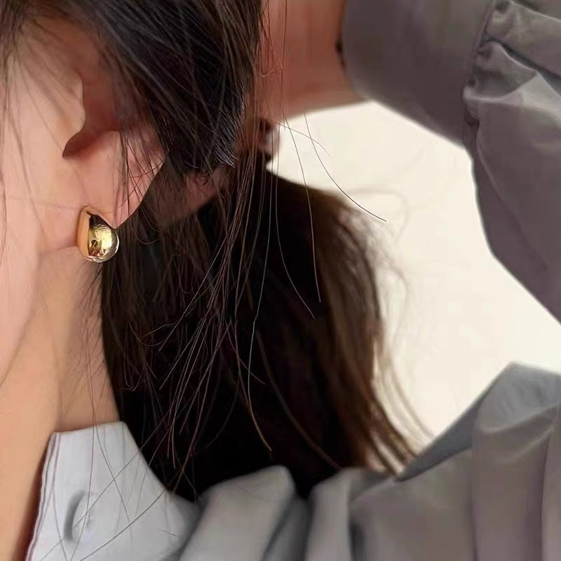Cartoon-Style Letter-Shaped Titanium Steel Stud Earrings with Plated Finish for Women