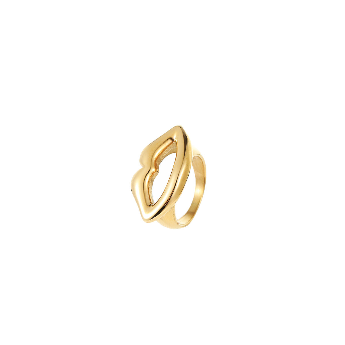 Anillo minimalista geométrico de acero de titanio para mujer con acabado chapado, banda personalizada de acero inoxidable de alta gama