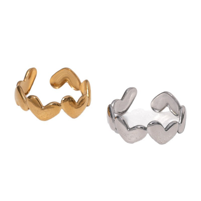 Anello Aperto Geometrico Minimalista Gioielli Moda da Donna in Acciaio Inossidabile Placcato Oro 18K
