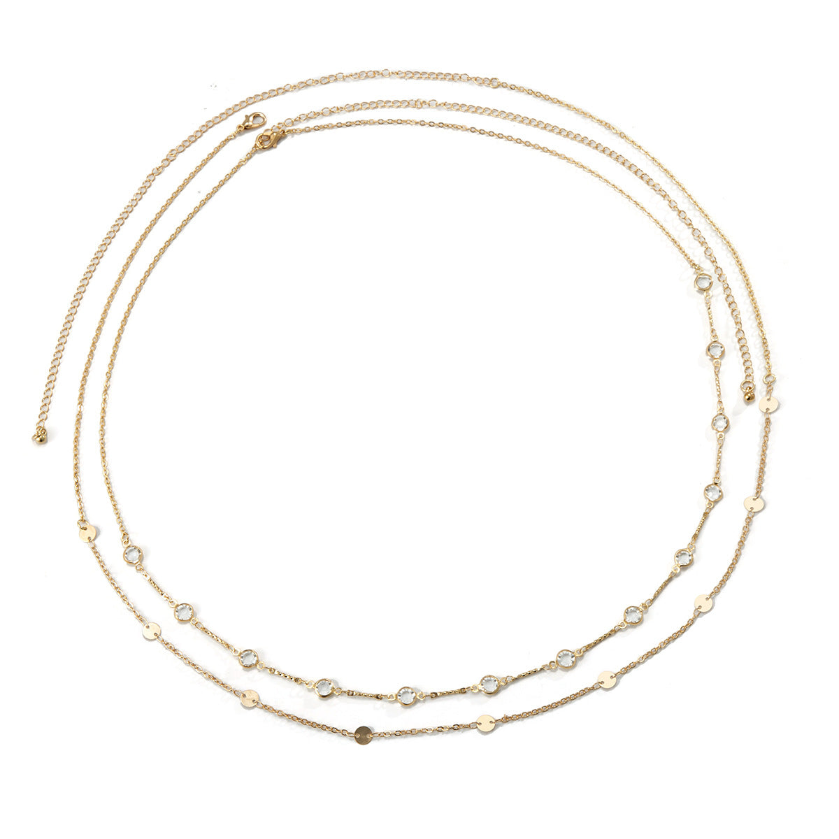 Catena per il Ventre da Donna in Stile Punk con Perline, Nappe Decorative e Catena in Metallo a Lunghezza Regolabile