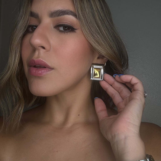 Minimalist Square Titanium Steel Earrings with Plating Finish for Women Fashionable Office Wear Stainless Steel Hypoallergenic Studs