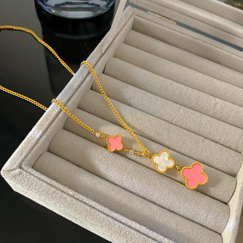 Sweet Floral Titanium Steel Plated Necklace Unisex