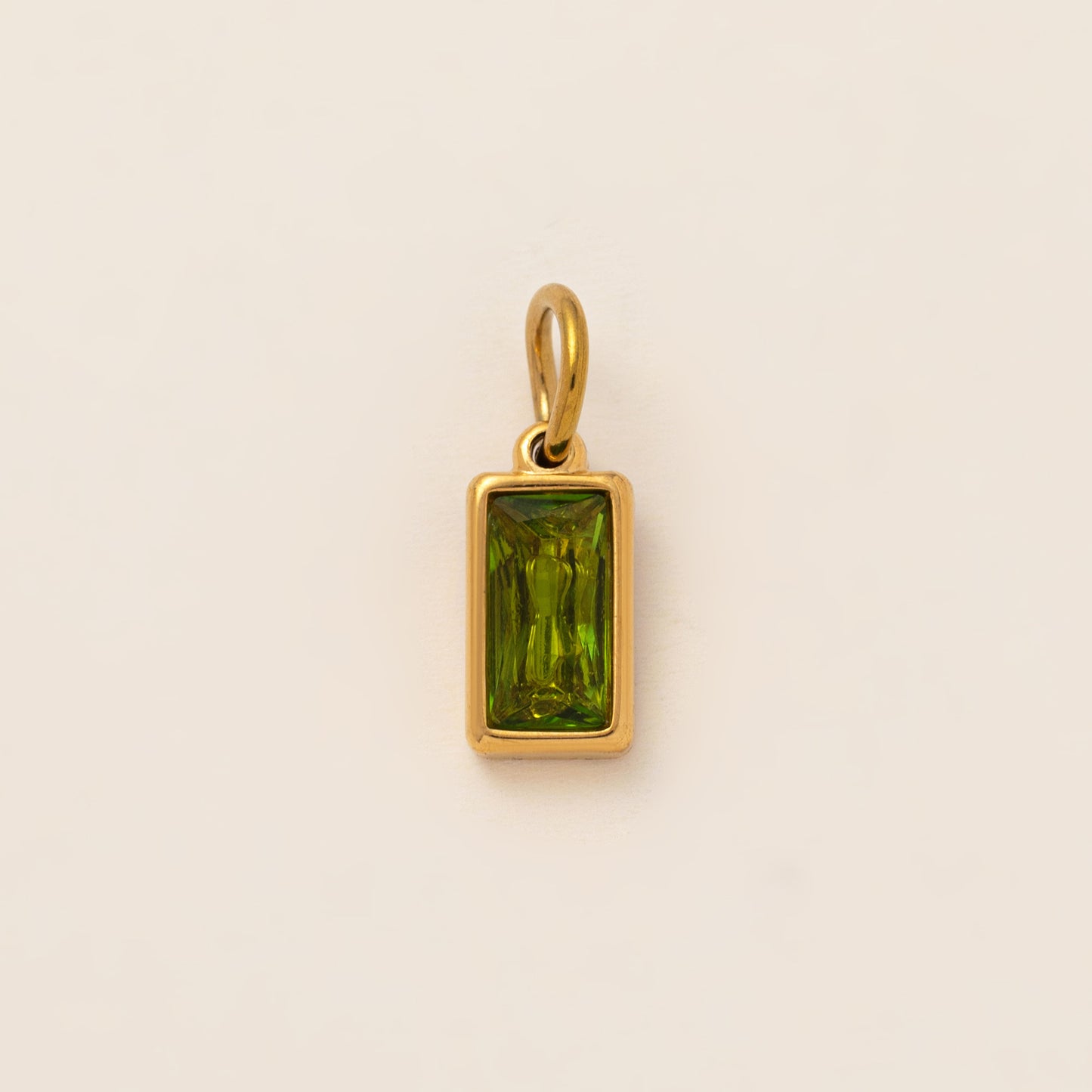 Minimalist 18K Gold Plated Round Square Geometric Gemstone Pendant Necklace for Unisex