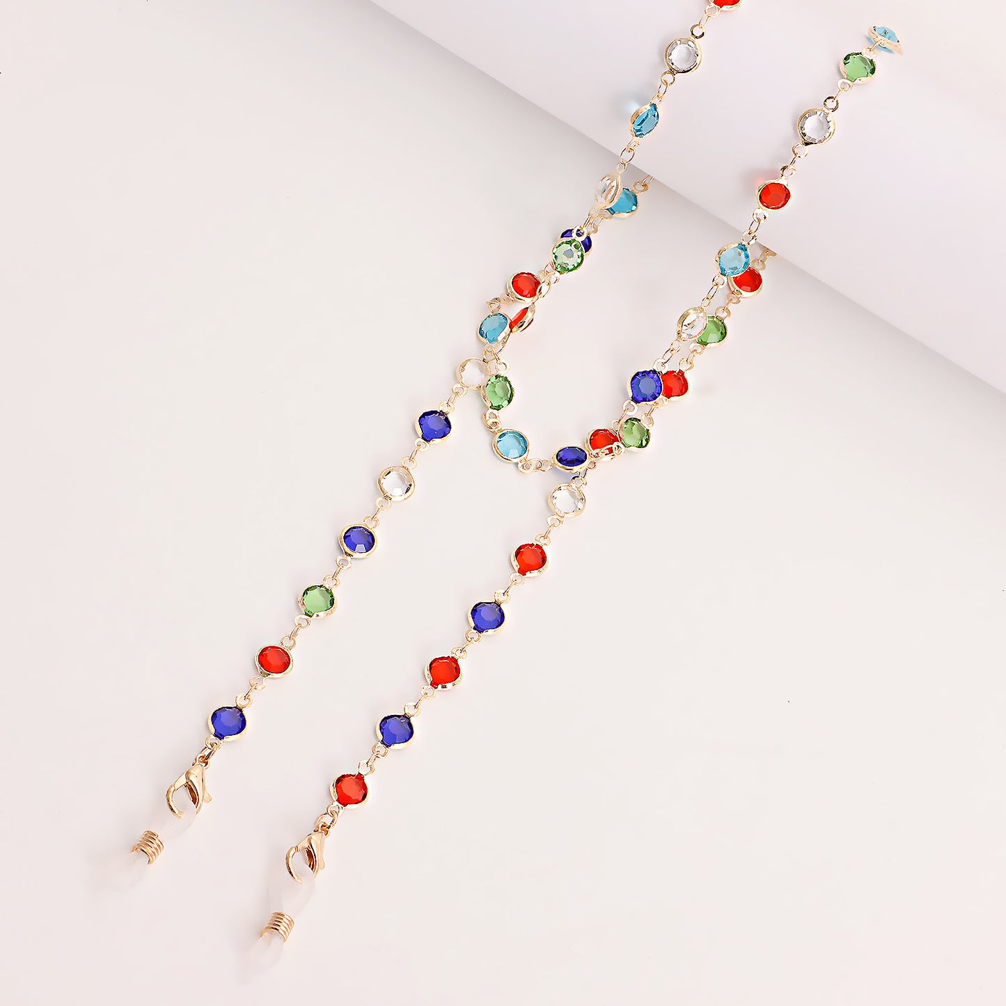 Casual Geometric Alloy Chain with Pearl and Crystal Inlay for Mask and Glasses