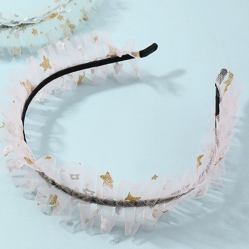 Diadema de tul con estrellas estilo cuento de hadas para niñas, para fiestas, festivales y actuaciones en el escenario