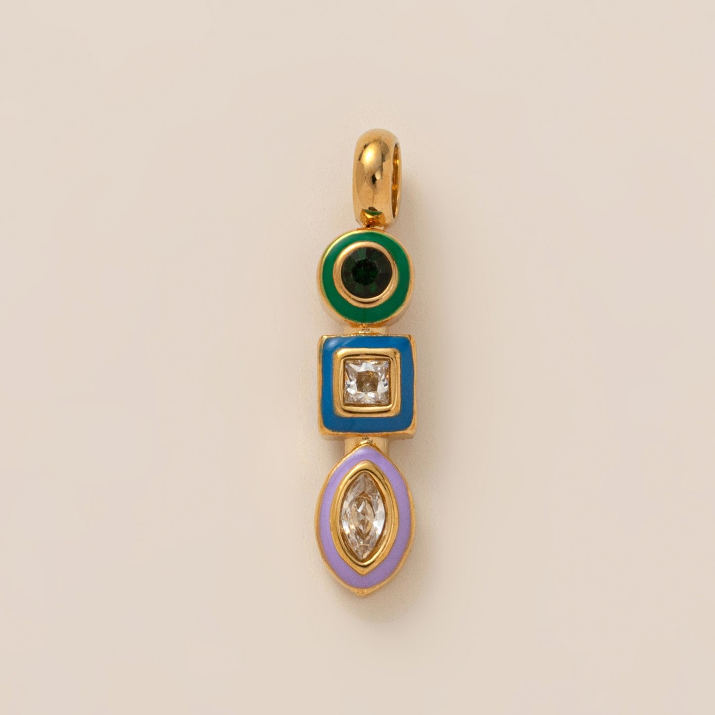 Sporty Stainless Steel PVD 18K Gold Plated DIY Charm Bar Pendant
