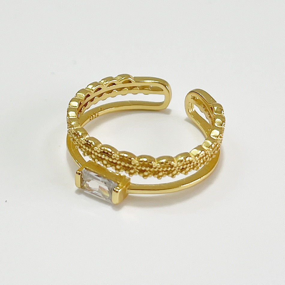 Anillo minimalista de plata de ley 925 con incrustaciones florales en forma de corazón y diamantes para mujer