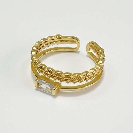 Anillo minimalista de plata de ley 925 con incrustaciones florales en forma de corazón y diamantes para mujer