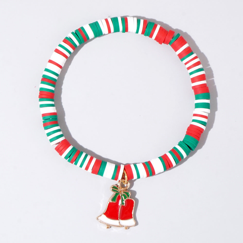 Sweet Handmade Resin Letter Geometric Beaded Bracelet Set Christmas Gift