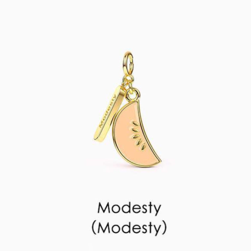 Fashion Geometric Tropical Fruit Pendant Brass Titanium Steel Cubic Zirconia Plated Charm Bar for Unisex