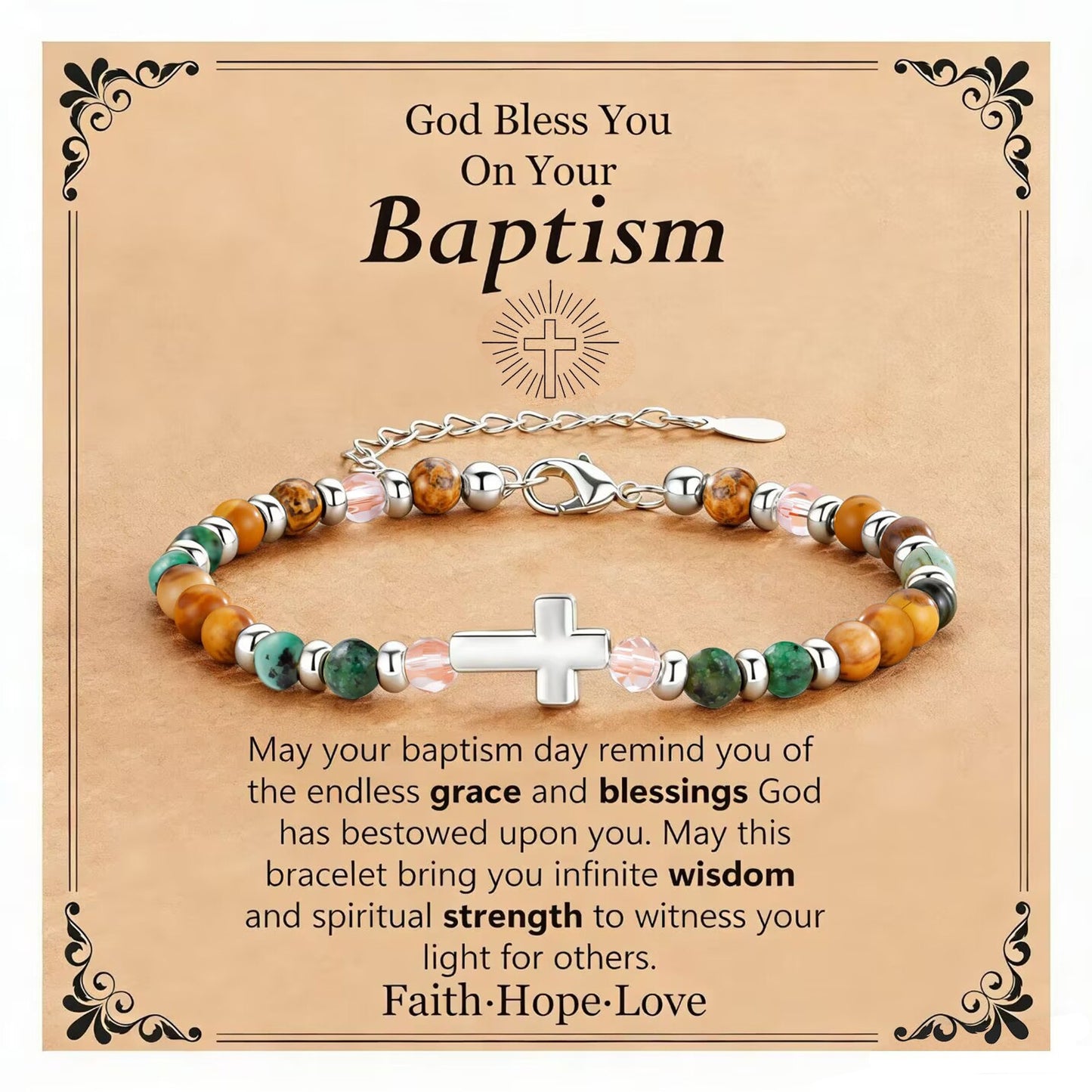 Vintage Natural Turquoise Cross Stainless Steel Bracelet Adjustable Lobster Clasp Unisex Jewelry