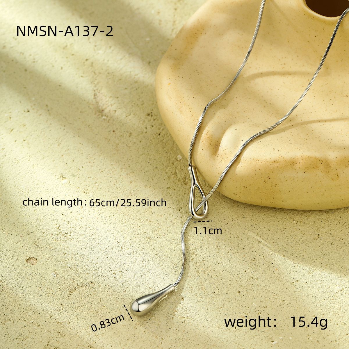 Collana da donna a pendente geometrico minimalista in acciaio inossidabile con catena a Y regolabile e finitura placcata