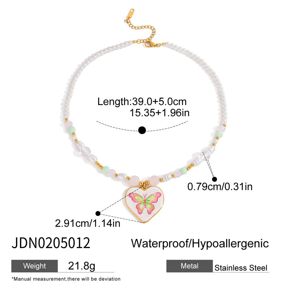 Collar Chapado de Acero Inoxidable con Forma de Corazón a la Moda con Colgante de Acero de Titanio para Mujer