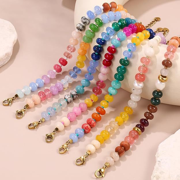 Bohemian Vintage Geometric Natural Stone Beaded Bracelet for Women