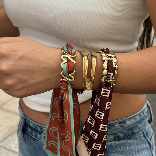 Pulsera de Corazón Irregular Multicapa de Acero Inoxidable Minimalista y de Moda