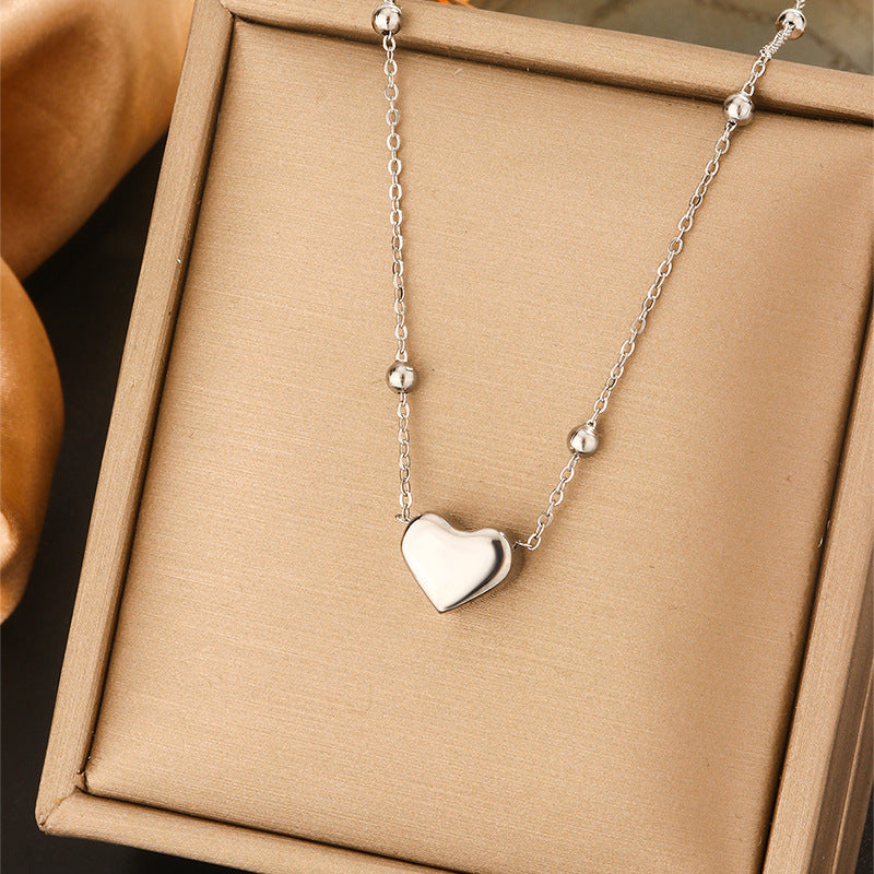 Minimalist Luxury Titanium Steel Plated Geometric Heart Teardrop Letter Animal Cartoon Star Pendant Necklace for Women