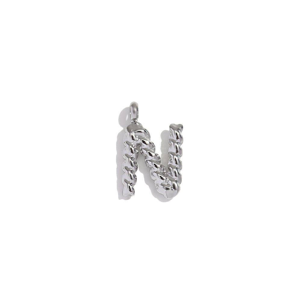 Collana con Pendente a Lettera Intrecciata Placcata in Acciaio Inossidabile, Stile Minimalista, da Donna