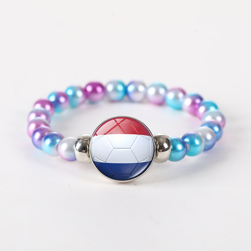 Bracciale unisex rotondo geometrico con perline di cristallo