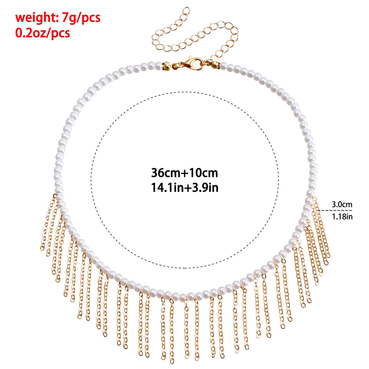 Collar con colgante minimalista de perlas geométricas para mujer, con cadena fina bañada en oro y diseño a la altura de la clavícula