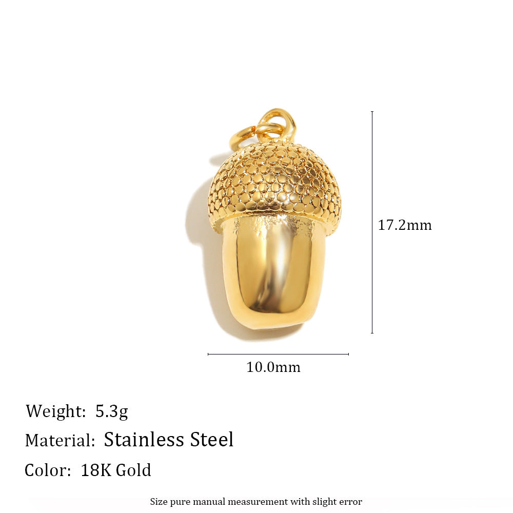 18K Gold Plated Stainless Steel Geometric Donut Charm Bar