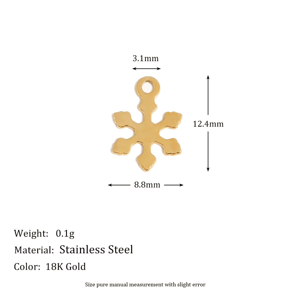 Cute Cartoon Christmas Santa Snowflake Heart Boot Pendant for Women Stainless Steel with 18K Gold Plating