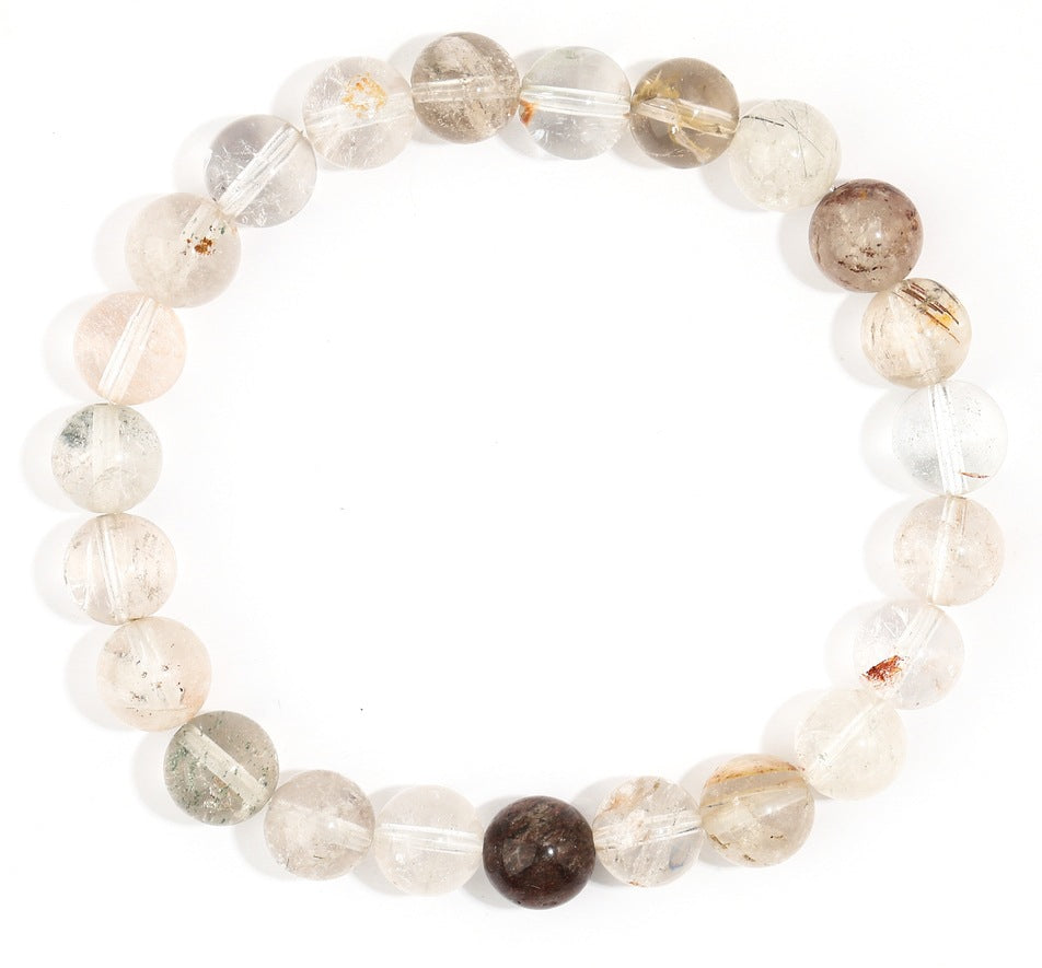 Minimalist Geometric Agate Beaded Bracelet Handmade Natural Stone Elastic Cord Jewelry Unisex
