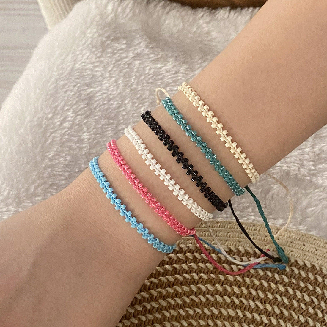 Bohemian Beaded Bracelet with Glass Beads, Handmade Original Design Jewelry for Women