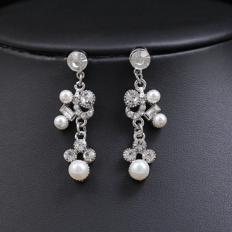 Fashion OL Style Waterdrop-Shaped Alloy Necklace and Earrings Set with Plated Finish for Women